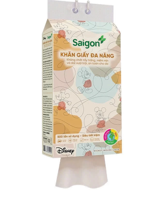  Khăn Giấy Rút Saigon Treo Tường 2 Lớp Gói 500 Tờ 