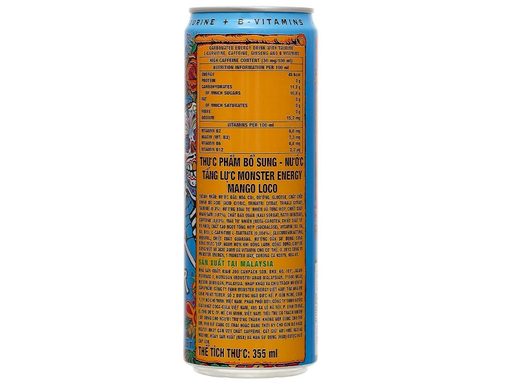  Nước Tăng Lực Giải Khát Monster Energy Mango Loco 355ml/Lon 