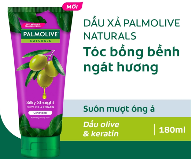  Dầu xả Palmolive chiết xuất thiên nhiên & keratin cho tóc mềm mượt, lưu hương bền lâu 180ml 