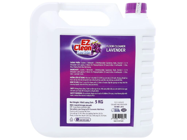  Nước lau sàn nhà Ez Clean hương lavender can 5kg 