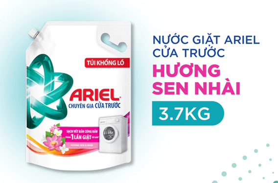  Nước Giặt ARIEL Chuyên Gia Cửa Trước Ngăn Lem Màu Hương Nắng Sớm/ Sen & Nhài/ Oải Hương Túi 3.7KG/ 3.9KG 
