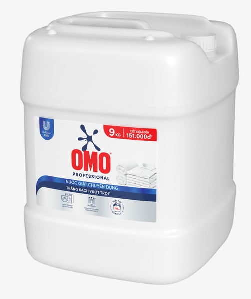  Nước giặt chuyên dụng OMO 9kg trắng sáng vượt trội phù hợp Giặt sấy, Nhà hàng, Khách sạn, Spa 