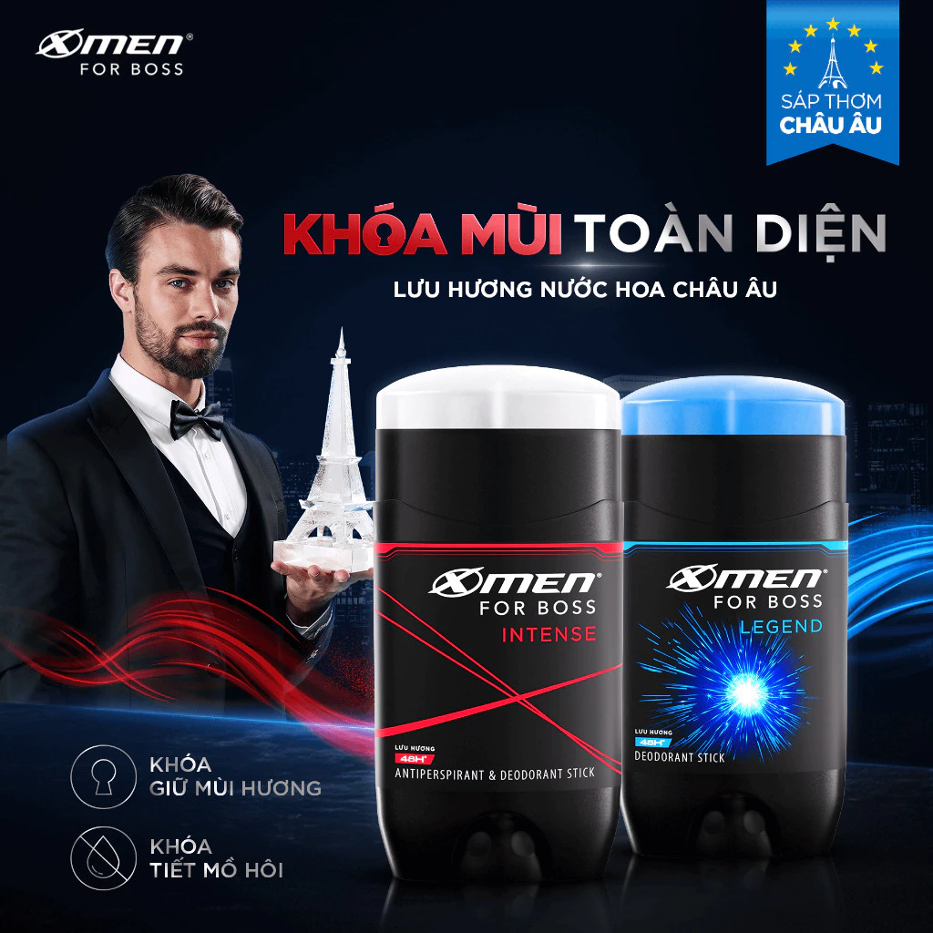  Sáp khử mùi XMen for Boss 70g/80g - Sáp thơm Châu Âu, ngăn tiết mồ hôi (sáp trắng), ngăn vệt ố vàng (sáp xanh) 