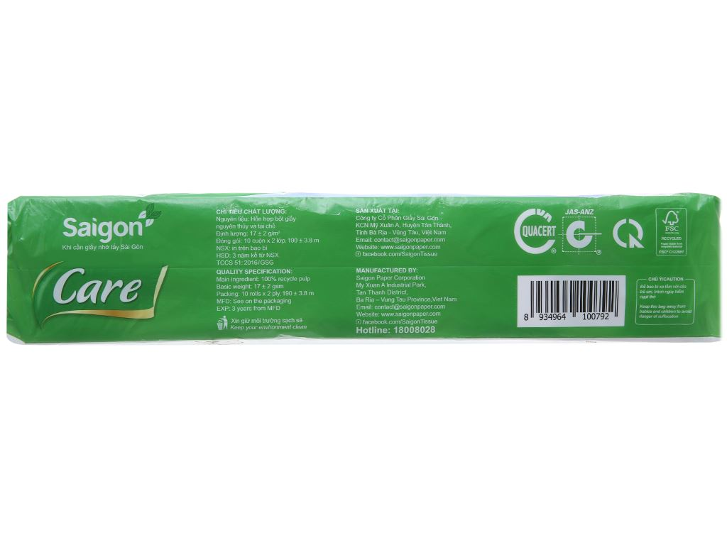  Giấy vệ sinh không lõi Saigon Care 2 lớp 