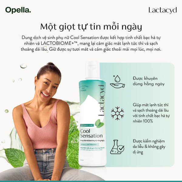  Dung Dịch Vệ Sinh Phụ Nữ Lactacyd Cool Sensation 250ml Mát Lạnh & Sạch Thoáng Dài Lâu 