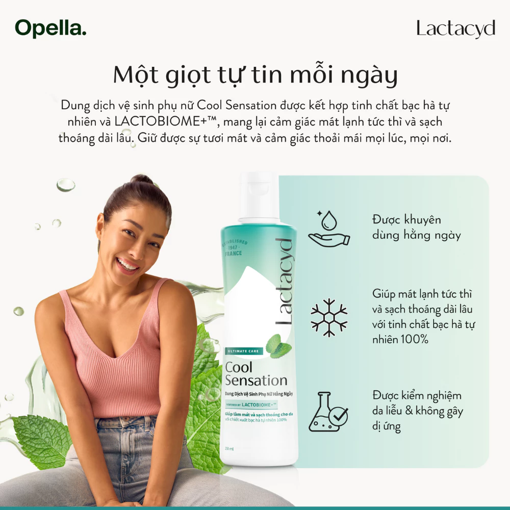  Dung Dịch Vệ Sinh Phụ Nữ Lactacyd Cool Sensation 250ml Mát Lạnh & Sạch Thoáng Dài Lâu 