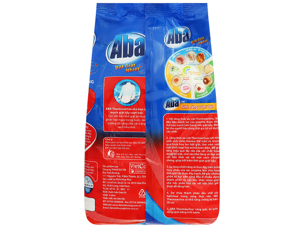  Bột giặt nhiệt Aba sạch tinh tươm túi 770g 