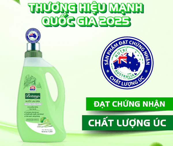  Nước Lau Sàn 365 Max Botany Tinh Dầu Sả Chanh 1.25L làm sạch bóng sàn nhà, an toàn cho da bé 