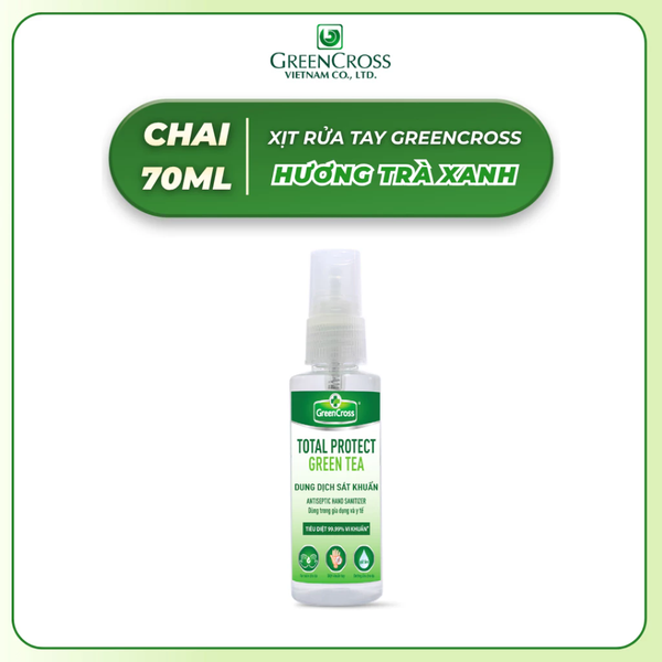  Nước Rửa Tay Khô Green Cross 70ml - Dạng Xịt - Diệt Khuẩn 99,9% 