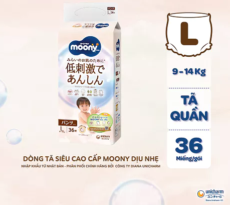  Tã quần Moony Dịu Nhẹ siêu cao cấp M46/L36/Xl32 