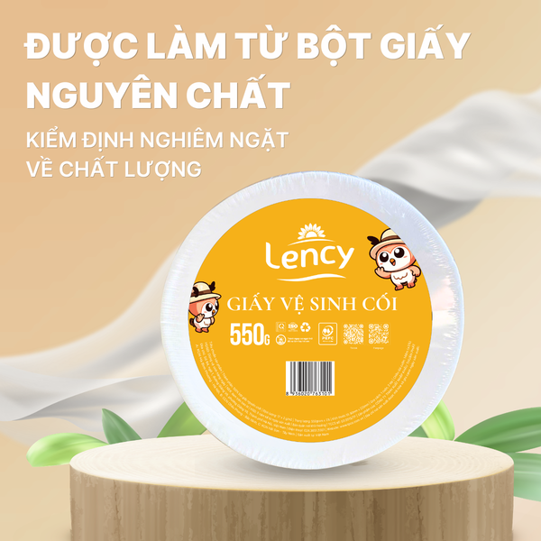  Giấy Vệ Sinh Cuộn Lớn Elène - Lency 550 Gram - 2 Lớp Có Lõi 