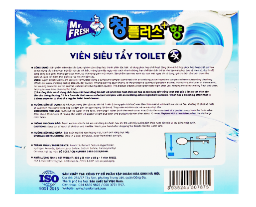  Viên siêu tẩy toilet Mr. Fresh 5 viên+1 Tẩy sạch và làm thơm bồn cầu tạo nước xanh 