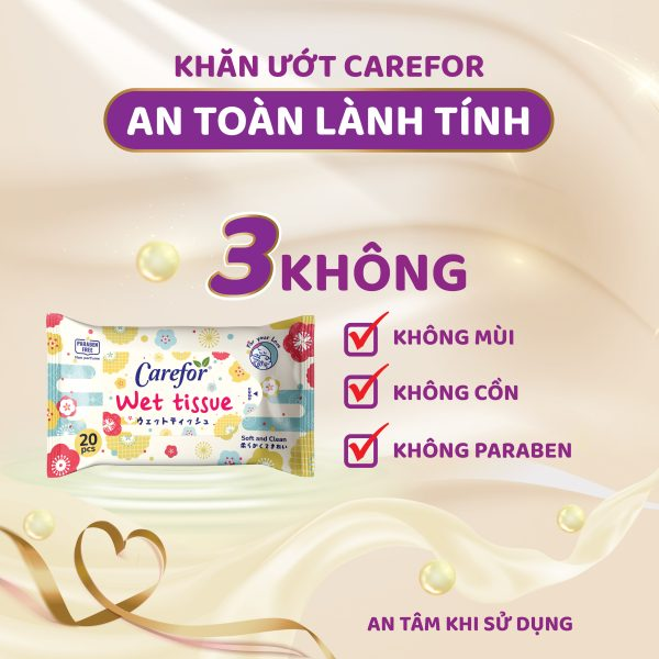  Khăn ướt Carefor 20M không mùi 