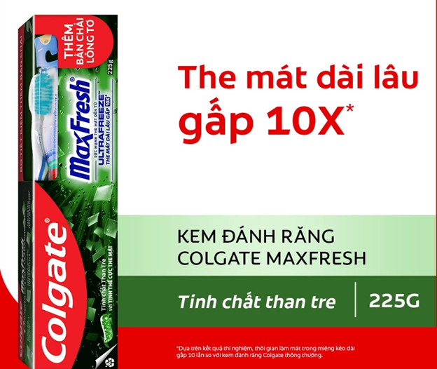  Kem đánh răng Colgate Maxfresh the mát dài lâu gấp 10 lần 