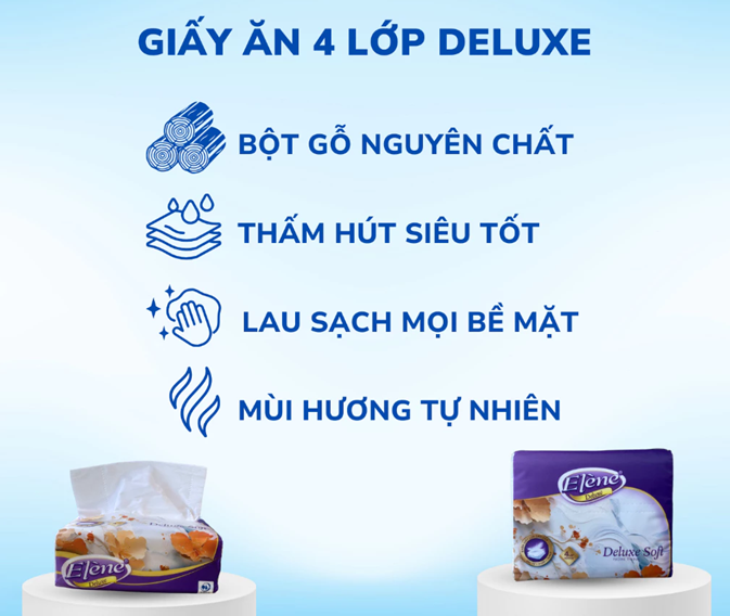  Giấy Rút Đa Năng Elene Deluxe 4 Lớp - size S, Cao Cấp, Mềm Mịn, An Toàn 