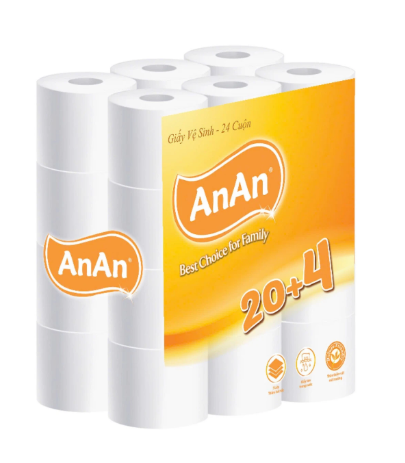  Giấy Lụa Cuộn AnAn 20+4 Cuộn  3 lớp 