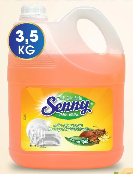  Nước Rửa Chén Dầu Rửa Bát Senny Khử Mùi Loại Bỏ Dầu Mỡ Bảo Vệ Lớp Men Bát Đĩa 3.5kg 
