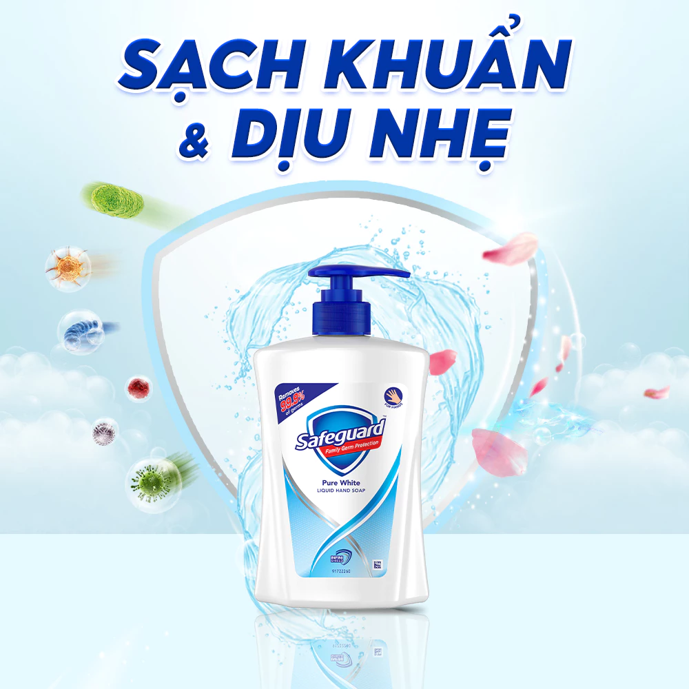  Lốc 3 Xà Bông Cục SAFEGUARD Sạch 99% Vi Khuẩn & Dịu Nhẹ Cho Da Trắng 115-125Gx3 