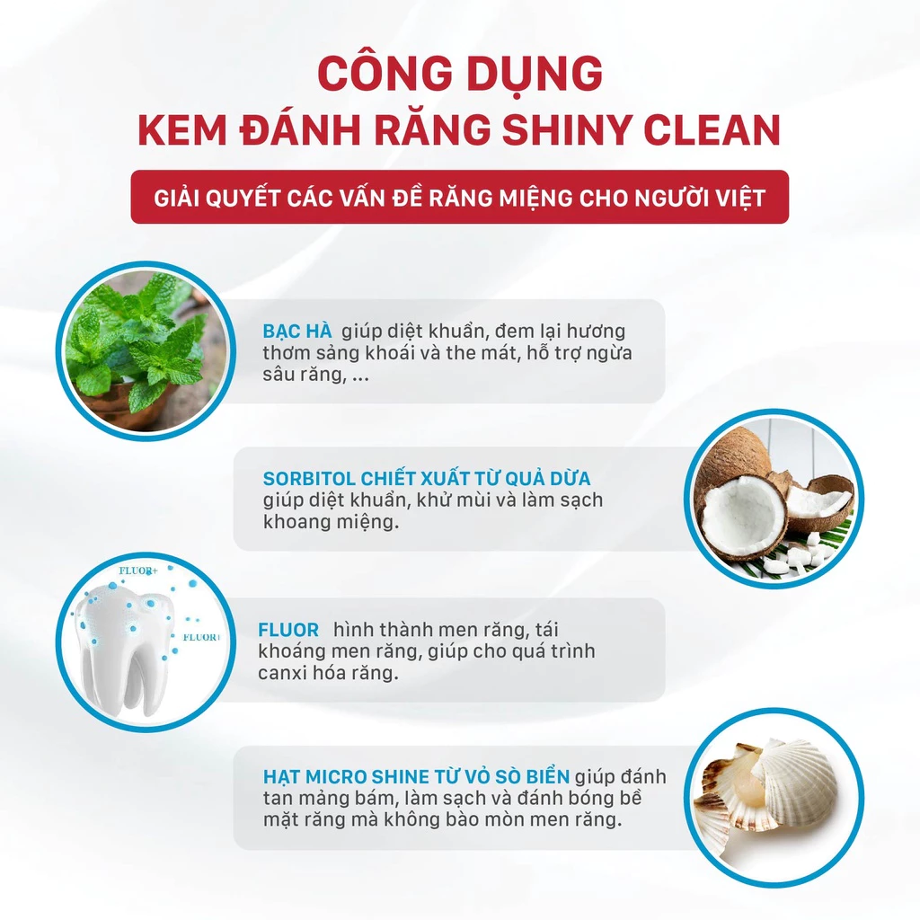  Kem Đánh Răng Lipzo Shiny Clean 185g Hương Bạc Hà Mát Lạnh, Diệt Khuẩn, Làm Sạch Từ Vỏ Sò Biển 