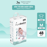  Bỉm tã dán ngày đêm Applecrumby Purebasics Diapers Tape size S - XL co giãn thoải mái 