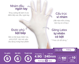  Găng tay cao su Latex CÓ BỘT Sgloves 4.8g 100 chiếc/hộp 