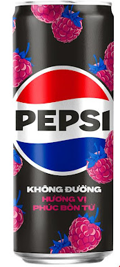  Thùng 24 Lon Nước Ngọt Giải Khát Có Gaz Pepsi Phúc Bồn Tử Không Calo, Không Đường (320ml/lon) 