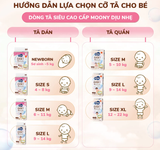  Tã dán Moony Dịu Nhẹ siêu cao cấp NB/S/M/L 