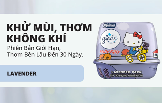  GLADE Sáp Thơm Phiên Bản Giới Hạn Hello Kitty Khử Mùi Lưu Hương Bền Lâu 180g 
