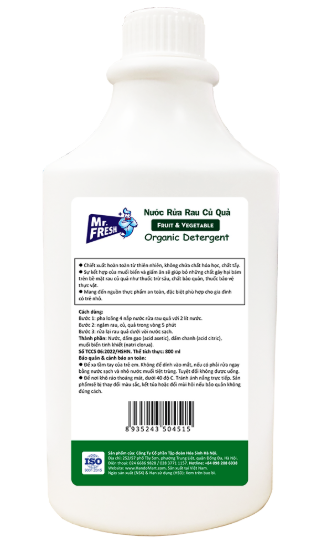  Nước rửa rau củ quả Mr.Fresh 800ml 