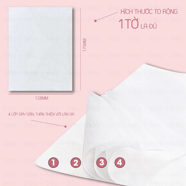  Giấy Rút Treo Tường 4 Lớp Sofco Cao Cấp Thấm Hút Tốt 1000 Tờ/Bịch Tặng 3 Móc Treo 