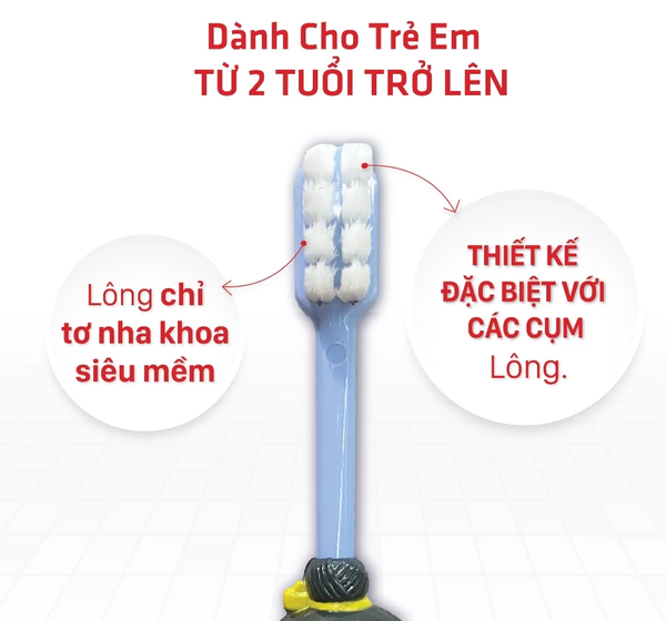  Bàn Chải Đánh Răng Trẻ Em LIPZO Kids S3 – Lông Chỉ Tơ Nha Khoa Mềm Mại Cho Bé Từ 2 Tuổi 