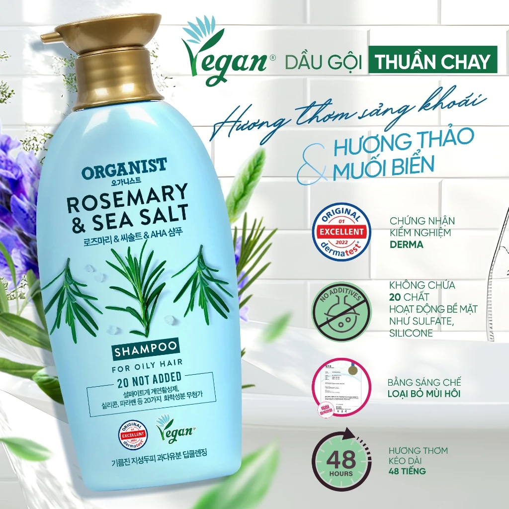  Dầu gội thuần chay Organist Rosemary & Sea salt 