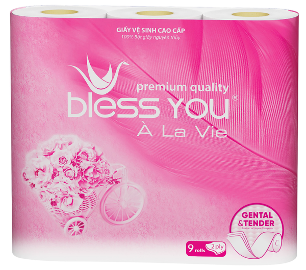  Giấy vệ sinh Bless You Alavie (9-10 cuộn/ lốc) 