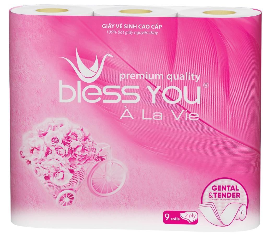  Giấy vệ sinh Bless You Alavie (9-10 cuộn/ lốc) 