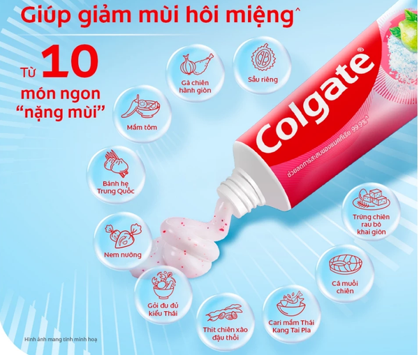 Kem Đánh Răng Colgate Muối Lá Ổi Hồng giảm hôi miệng và vi khuẩn tích tụ 150g/ tuýp 