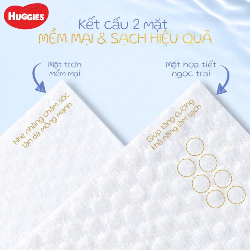  Khăn ướt Huggies Golden Wet Wipes tinh khiết 80 miếng 
