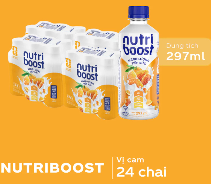  Sữa Trái Cây Nutriboost Thế Hệ Mới Hương Cam 297ml/Chai 