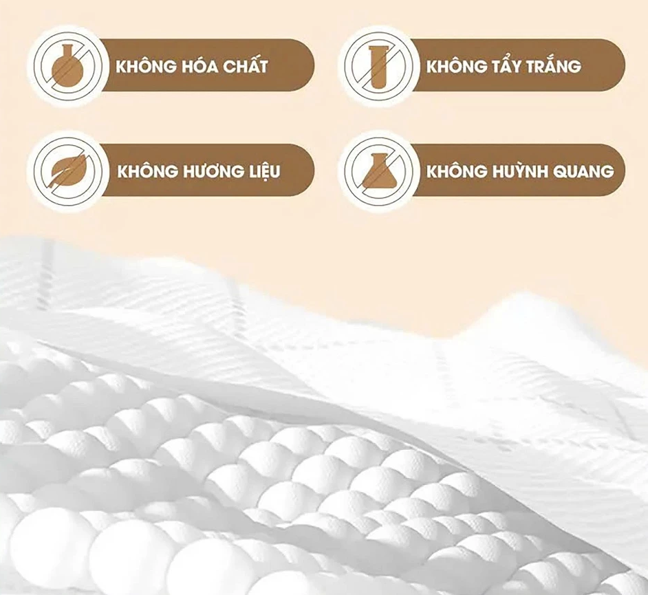  Khăn Cotton Đa Năng TOMIE Cao Cấp Rút Đáy Cotton 200x160mm 100 Tờ 