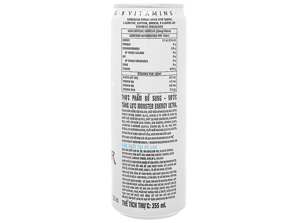  Nước Tăng Lực Giải Khát Tăng Lực Monster Energy Ultra Zero 355ml/Lon 