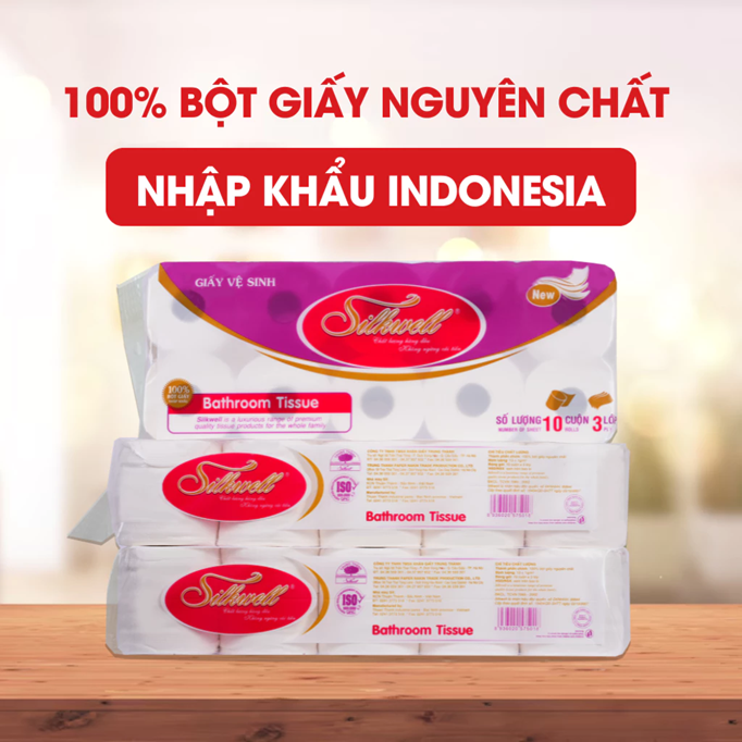  Giấy vệ sinh Silkwell tím 1kg mềm mịn, không chất tẩy trắng 
