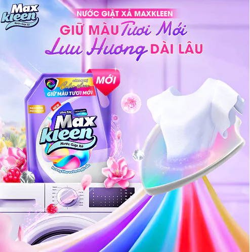  Túi Nước Giặt Xả MaxKleen Giữ Màu Tươi Mới Hương Khu Vườn Tuyệt Sắc 3kg/Túi 