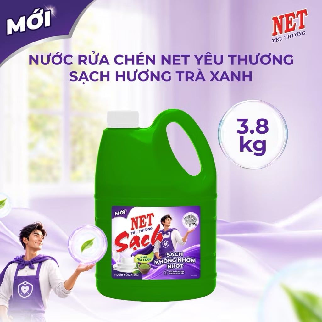  Nước rửa chén NET Sạch yêu thương can 3.8kg 