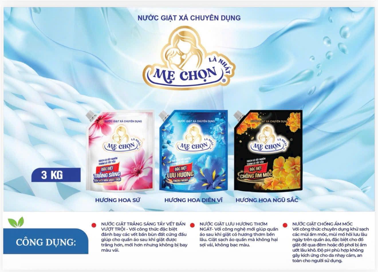  NƯỚC GIẶT XẢ MẸ CHỌN LÀ NHẤT 500G - 3KG LÀM SẠCH VƯỢT TRỘI, GIỮ HƯƠNG THƠM LÂU DÀI 