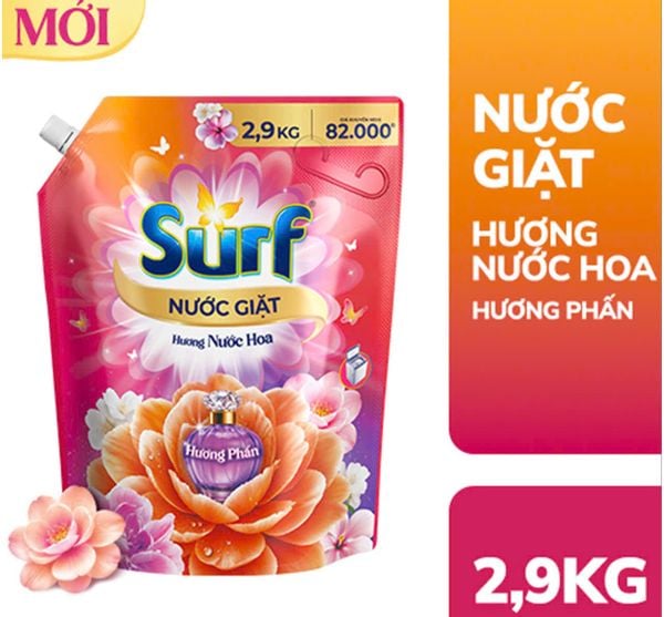 Nước giặt Surf túi 2.9kg đủ hương, sạch thơm lâu phai 