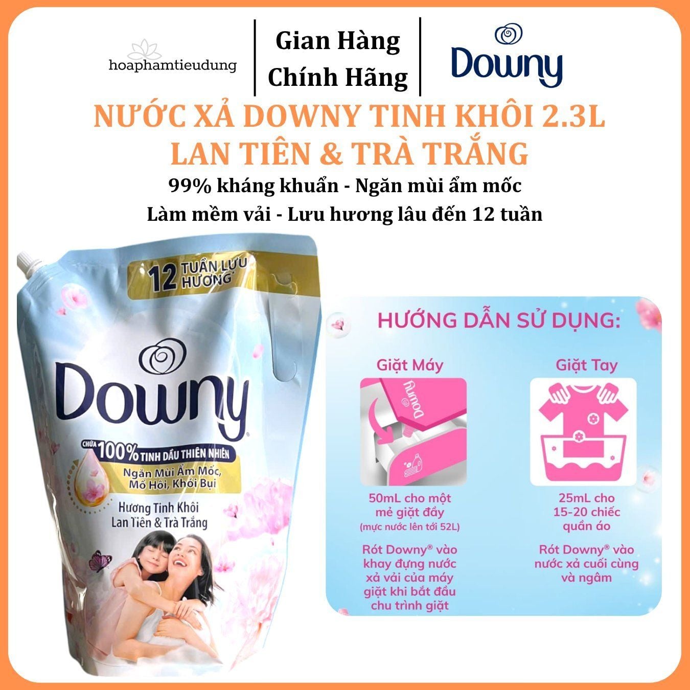  Nước xả vải Downy 1.25-1.45-1.6L-2.3L 