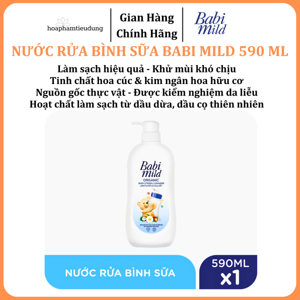  Nước Rửa Bình Sữa Cho Bé Babi Mild Utensil Cleaner 590 ml 