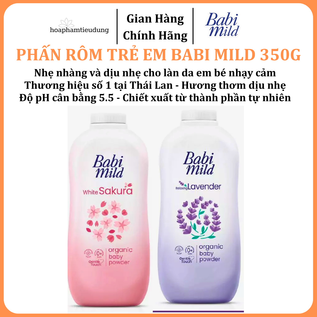  Phấn Rôm Trẻ Em Babi Mild 350g 