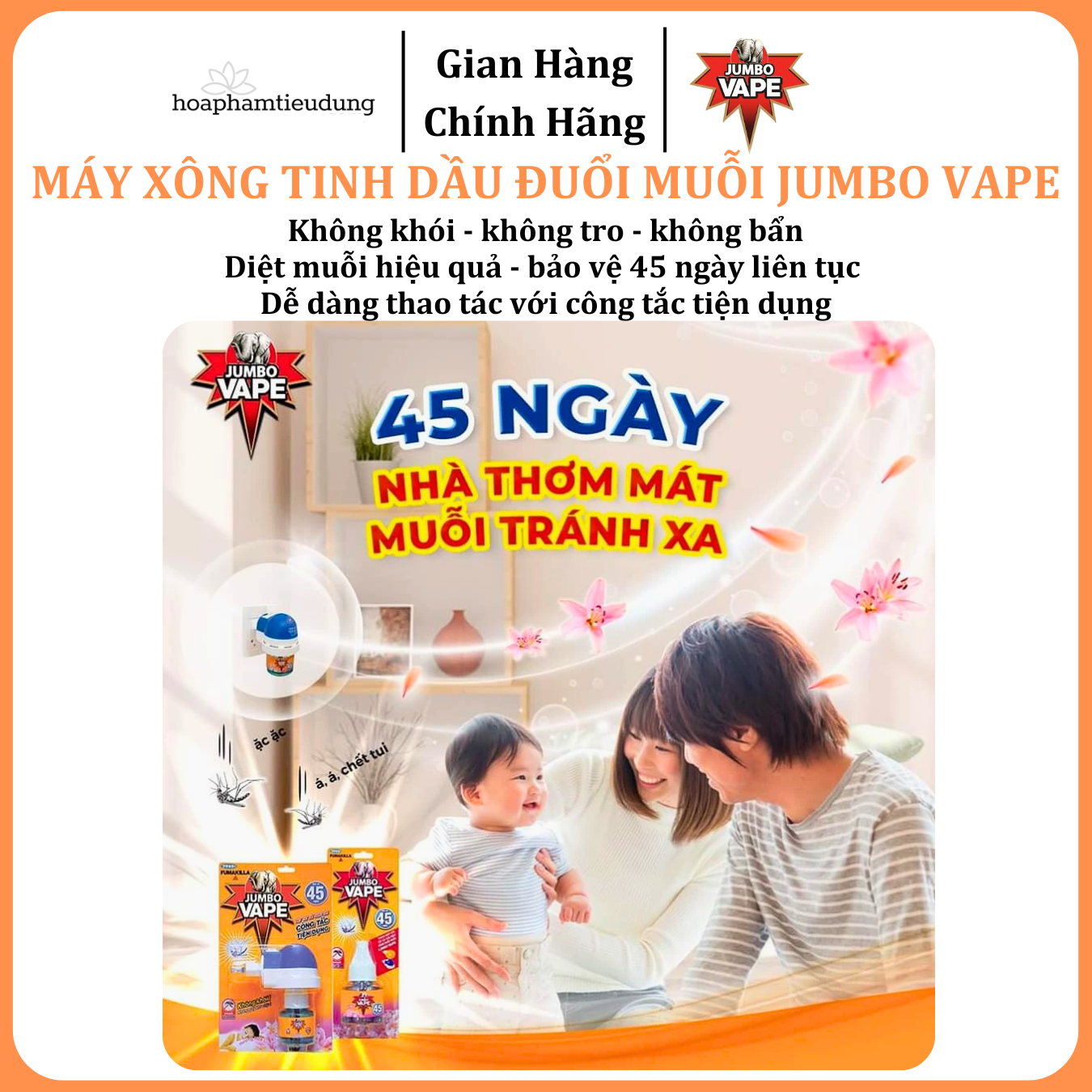 Máy xông tinh dầu đuổi muỗi - Lọ tinh dầu đuổi muỗi của Công ty Jumbo Nhật Bản 