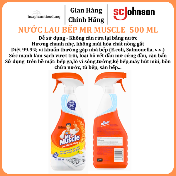  Nước Lau Bếp Đa Năng MR MUSCLE Hương Chanh 500 ml 