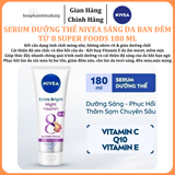  Serum Dưỡng Thể NIVEA Sáng Da Ban Đêm từ 8 Super Foods 180 ml 